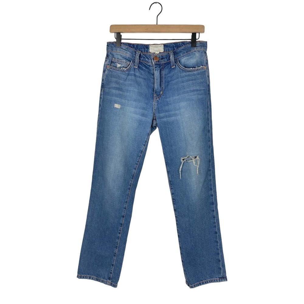 Current Elliot The HighWaist Straight Summer Never Ending Destroy Jeans | 27